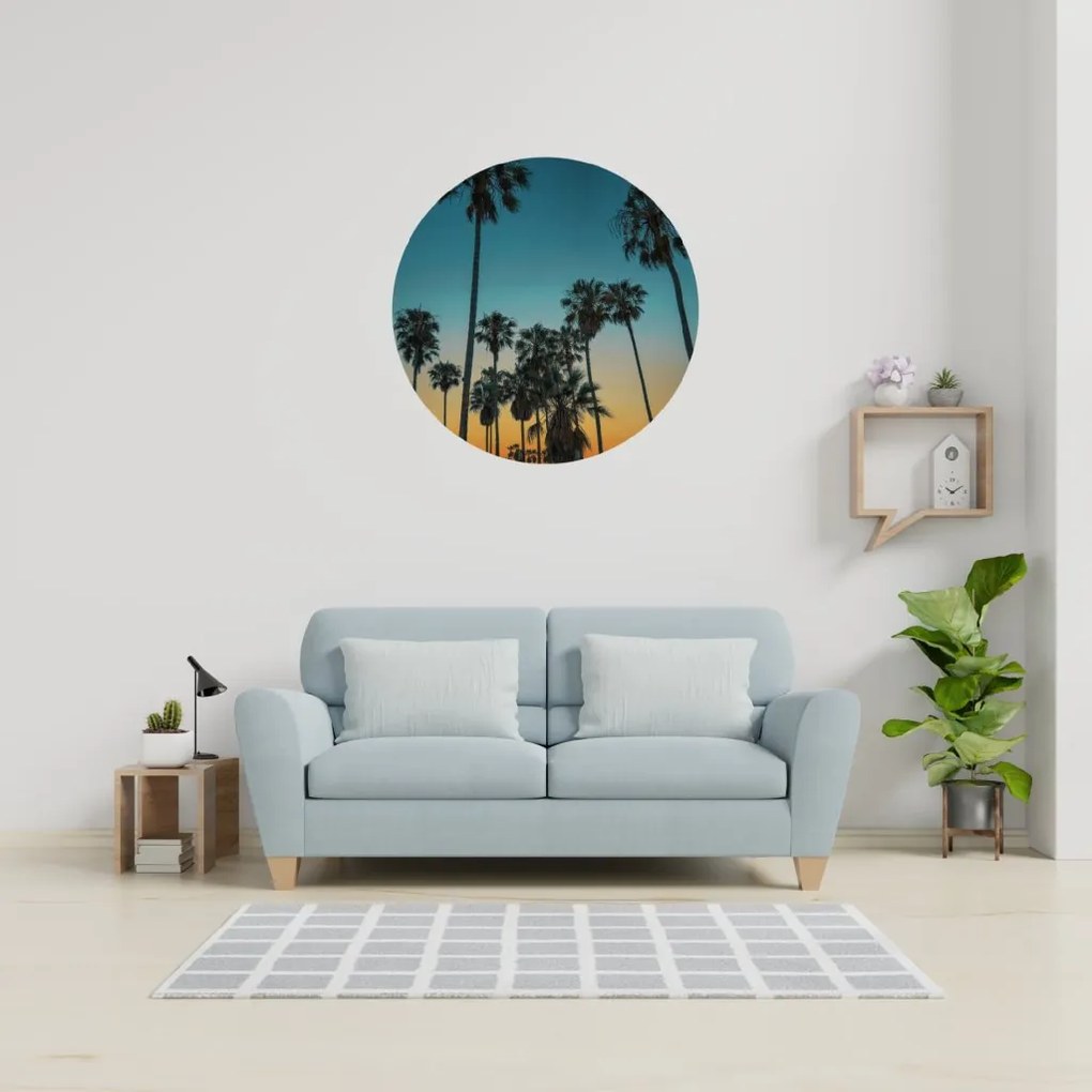 PIPPER. Textilná kruhová nálepka na stenu "Palmy 2" Veľkosť: 60 cm