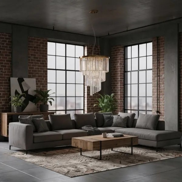 Ideal Lux - Krištáľový luster na lanku CARLTON 12xE14/40W/230V pr. 50 cm zlatá