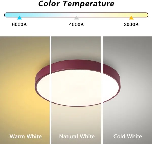 BRILAGI-LED stmievateľné stropné svietidlo POOL LED/48W/230V 3000-6000K 40 cm bordová+DO