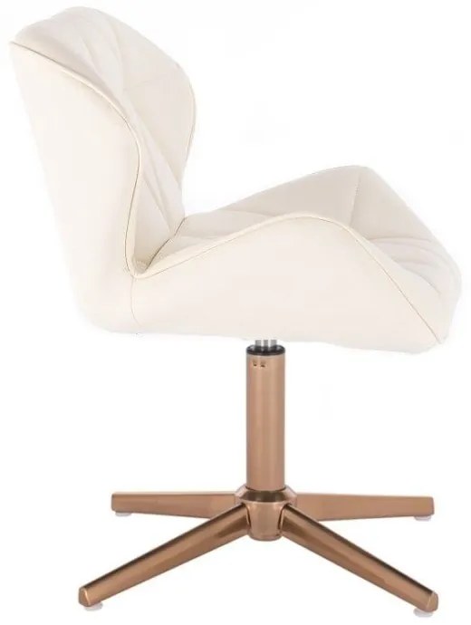 LuxuryForm DESIGN Stolička MILANO na zlatom kríži - krémová