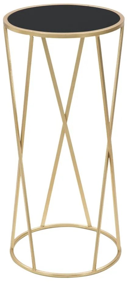 Odkladací stolík v čierno-zlatej farbe Mauro Ferretti Glam Simple, výška 75 cm