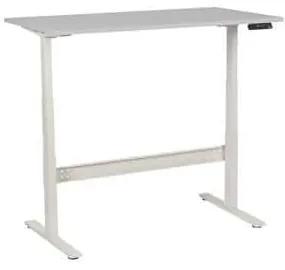 Výškovo nastaviteľný kancelársky stôl Manutan, 140 x 80 x 62,5 - 127,5 cm, rovné vyhotovenie, ABS 2 mm, svetlosivý