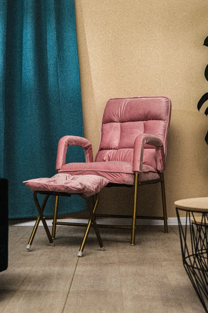 Bestent Polohovacie kreslo s podnožkou Pink Elegance