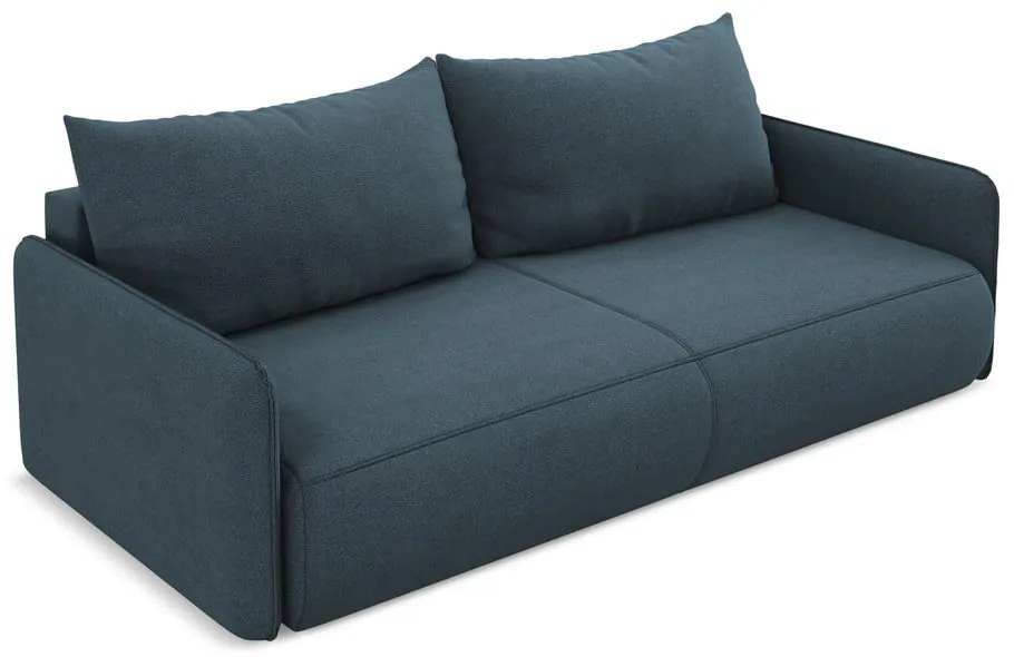 Modrá rozkladacia/s úložným priestorom pohovka 216 cm Nanea – Makamii