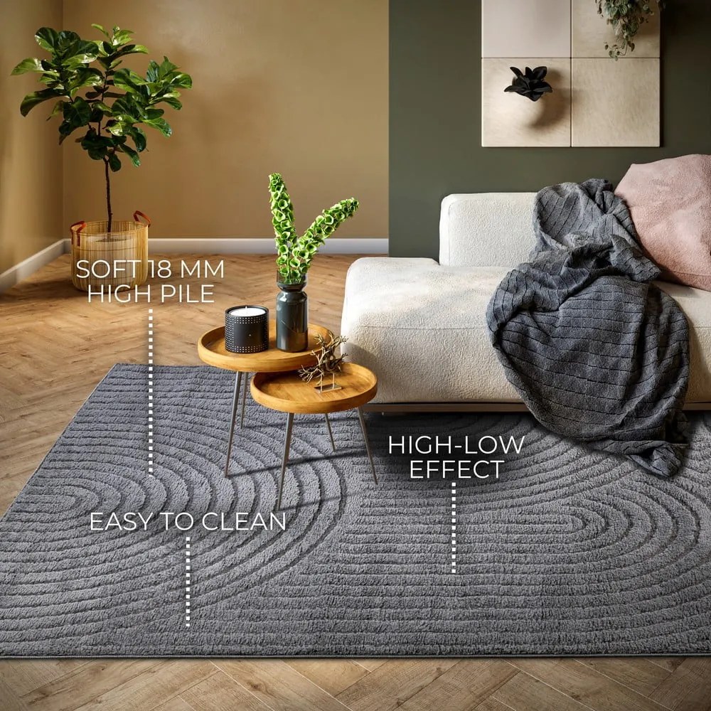 Antracitový koberec 160x235 cm Panglao New York Anthracite – Elle Decoration