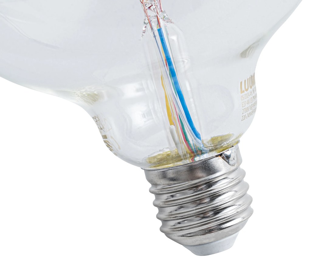 Inteligentné stmievateľné LED žiarovky E27 G125 RGBW 4W 250lm 2700K