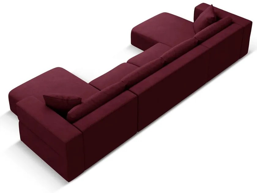 Vínovočervená rohová pohovka do "U" Esther - Milo Casa