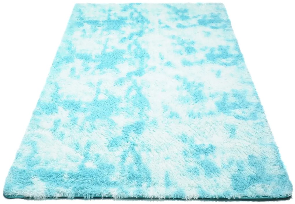 Plyšový koberec SILK Ombre - MODRÝ