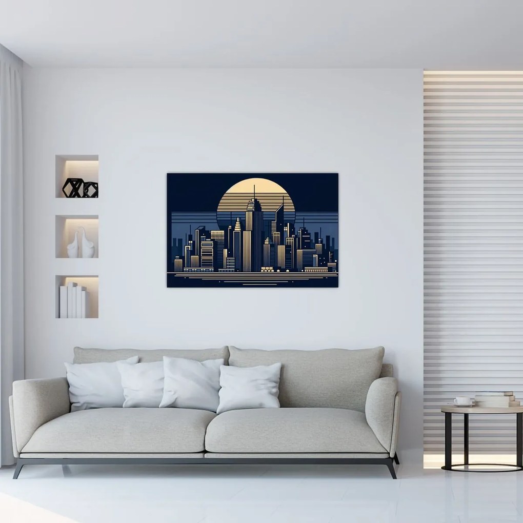 Obraz – Geometrické mesto (90x60 cm)