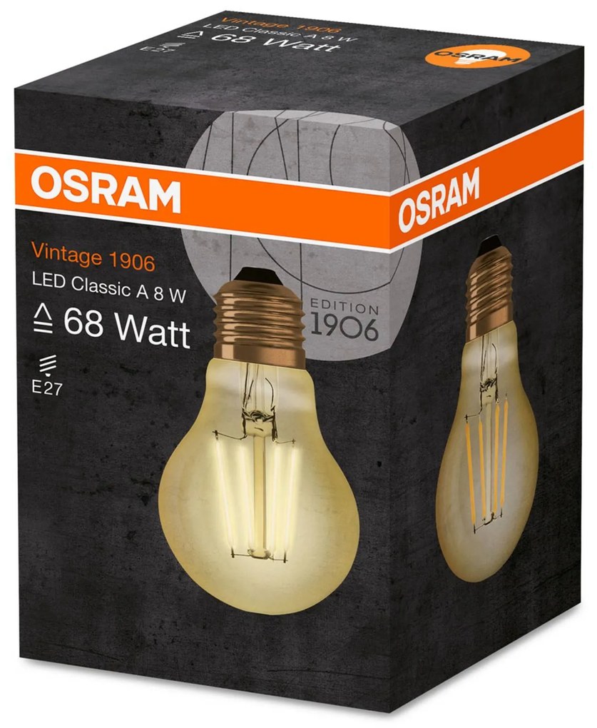 OSRAM LED E27 8W Vintage Filament 825 zlatá