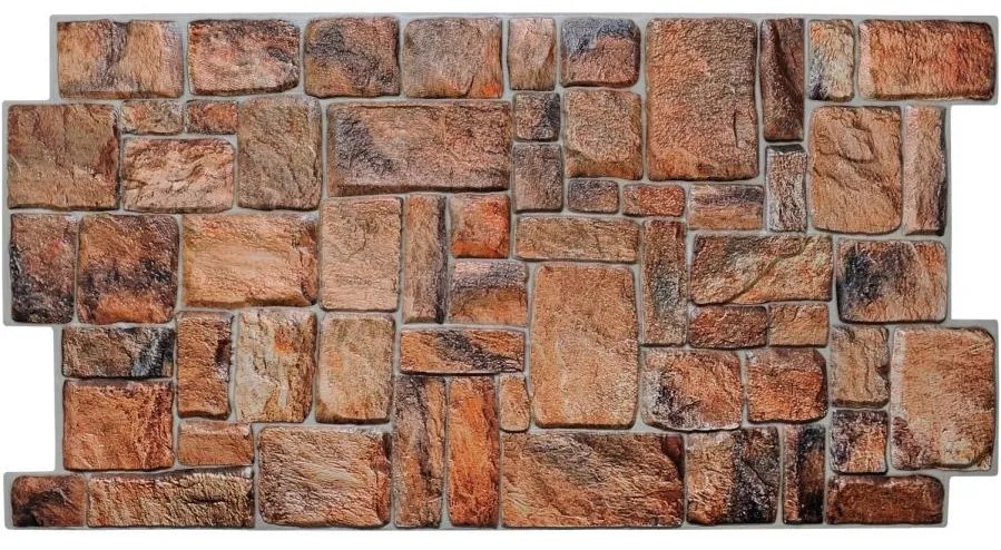 Obkladové panely 3D PVC TP10007349, cena za kus, rozmer 980 x 498 mm, ukladaný kameň prírodný, GRACE