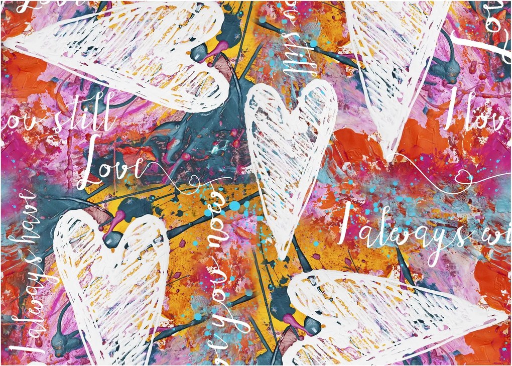 Obraz - Srdce na abstraktnom pozadí (70x50 cm)