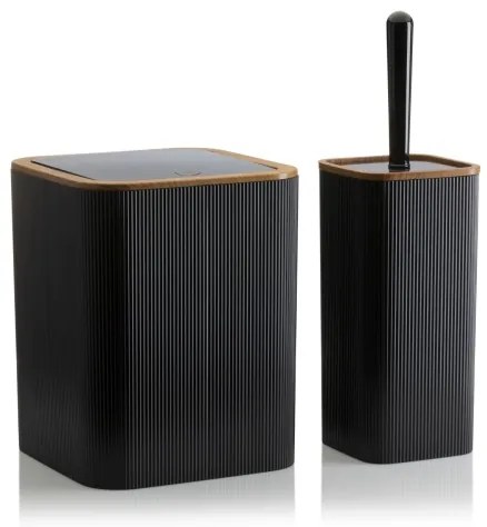 Kúpeľňový set ZOYA 5 ks čierna/hnedá