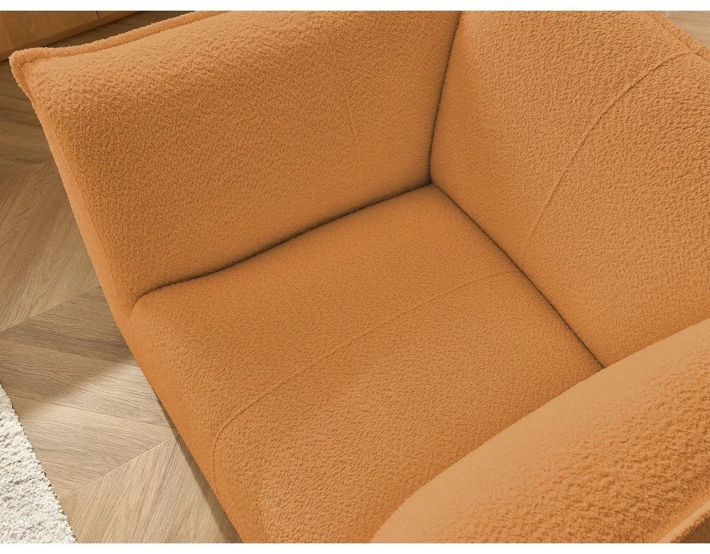 Kreslo z textílie buklé v horčicovej farbe Giorgia – Bobochic Paris