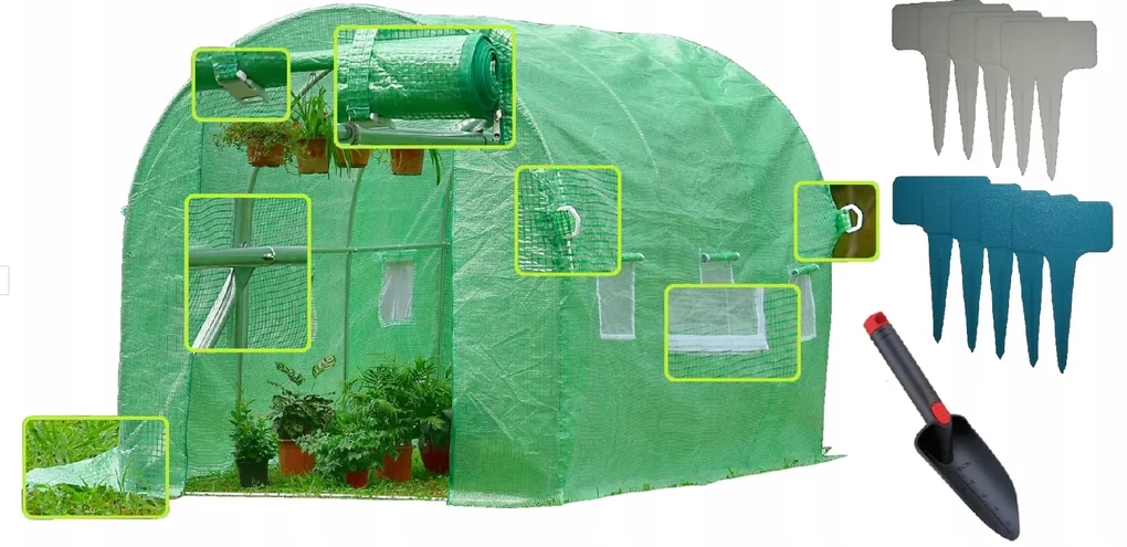 Záhradný fóliovník 2,5x5m ZELENÝ + darček