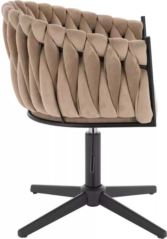 LuxuryForm DESIGN Stolička NORDEN VELUR na čiernom kríži - latte