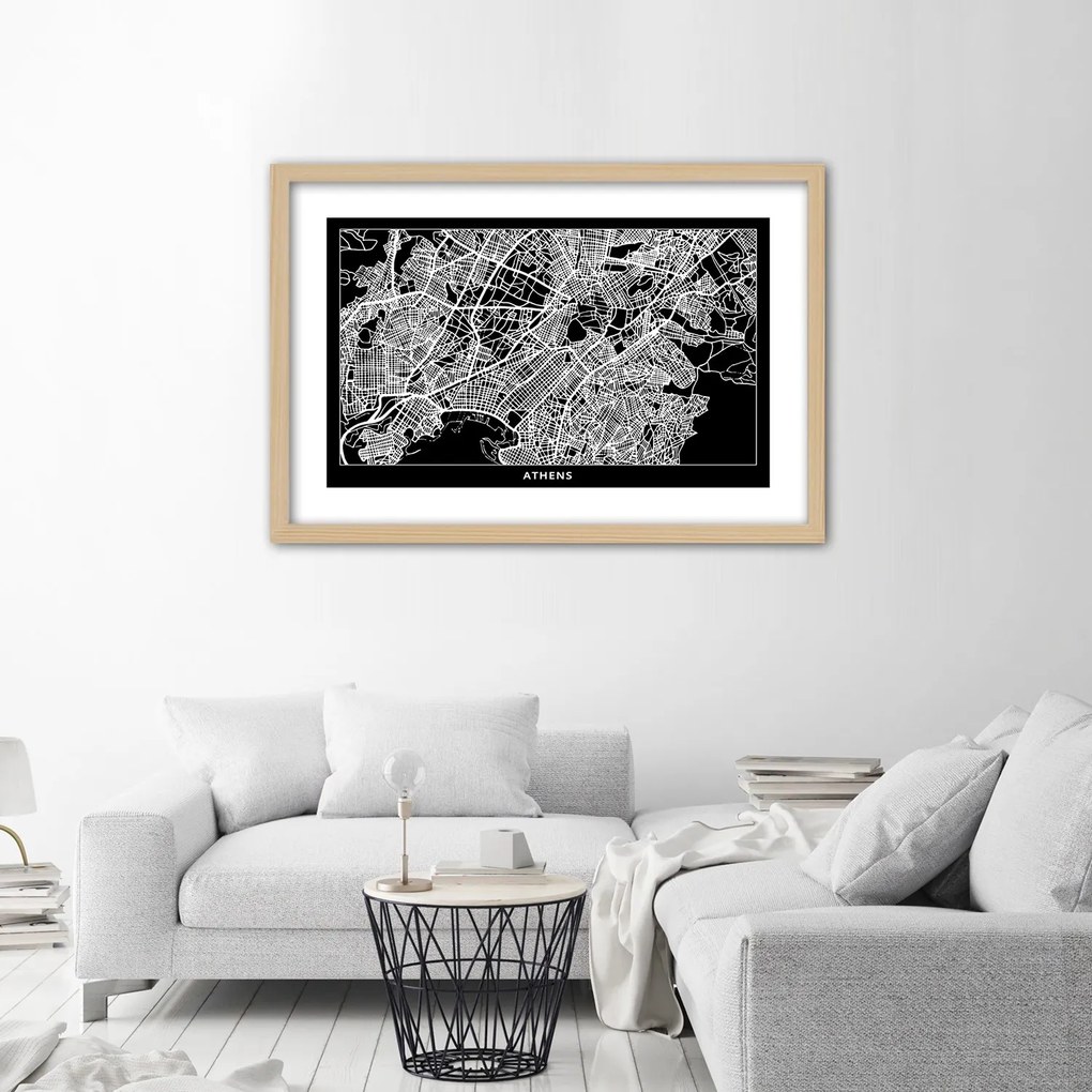 Gario Plagát Plán mesta Atény Farba rámu: Bez rámu, Rozmery: 60 x 40 cm