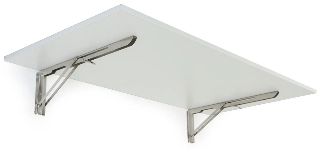 Sklápací stôl na stenu, 120x60 cm, nosnosť 30 kg, biela
