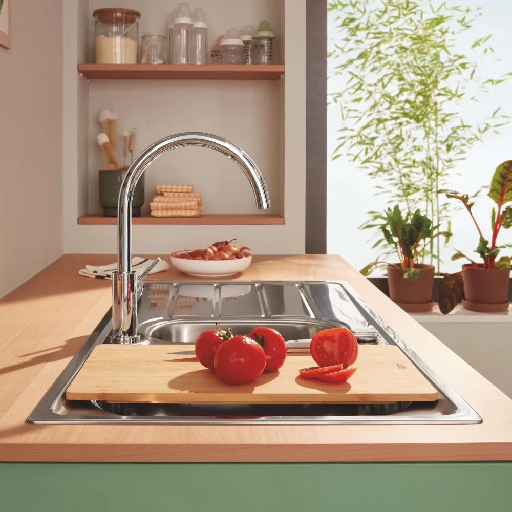 GROHE drevená kuchynská doska na krájanie, 490 x 240 x 19 mm, bambus, 40751HV0