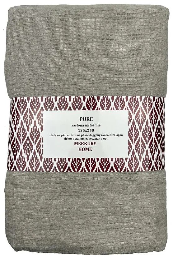 Záves Pure na páske 135x250 šedá Merkury Home