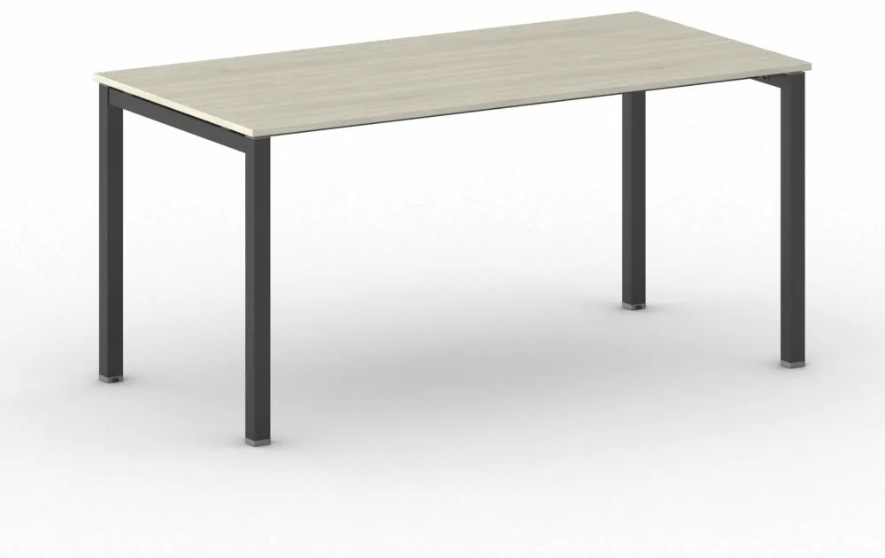Rokovací stôl Square s čiernou podnožou 1600 x 800 x 750 mm, dub prírodný