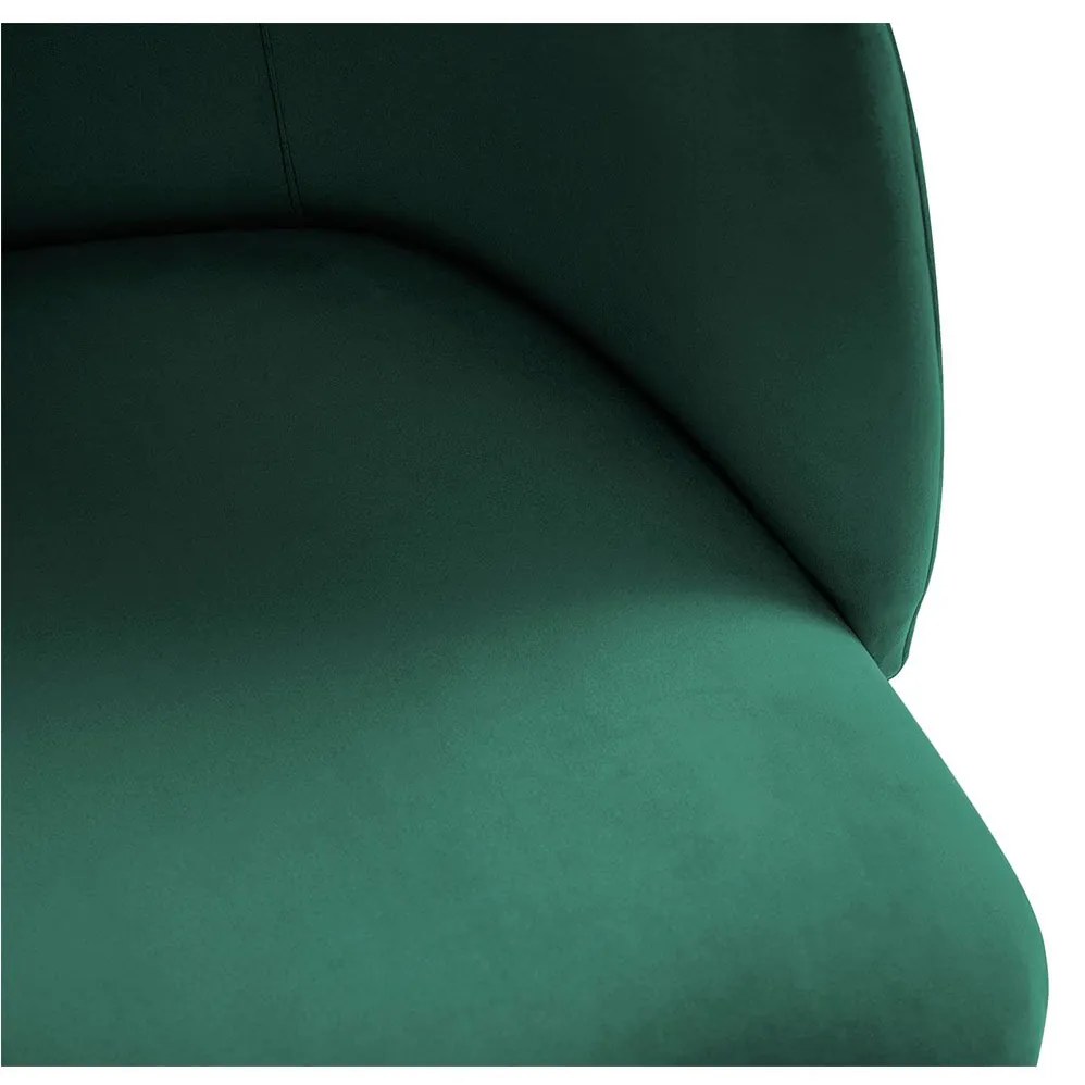 Zelená Zamatová stolička Aurora dĺžka 55 × šírka 56 × výška 80 cm WINDSOR & CO