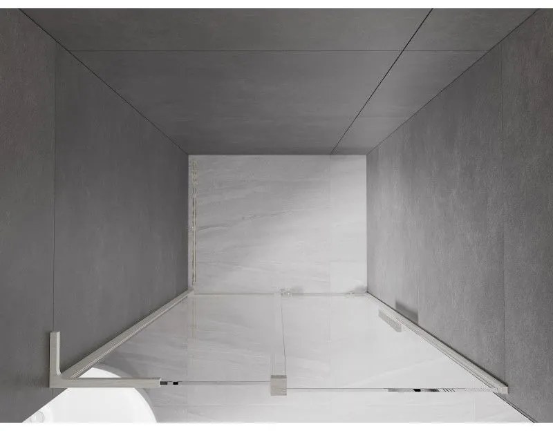 Mexen Velar L, posuvné sprchové dvere do otvoru 110 cm, 8mm číre sklo, brúsená oceľ, 871-110-003-01-97