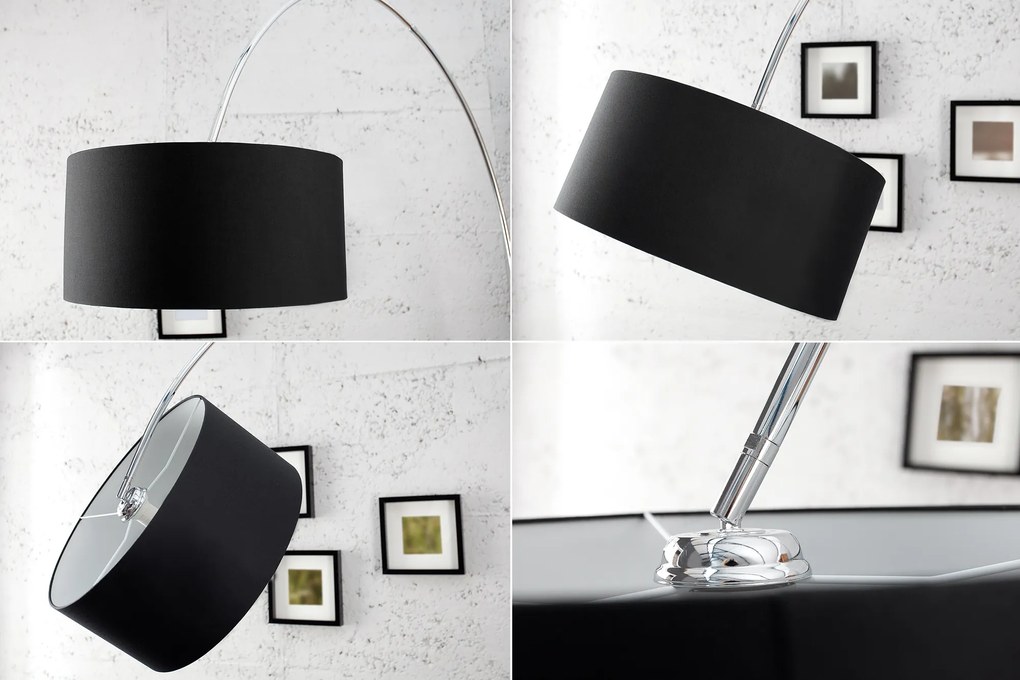 Stojacia lampa Big Bow 170-180cm ľanová čierna