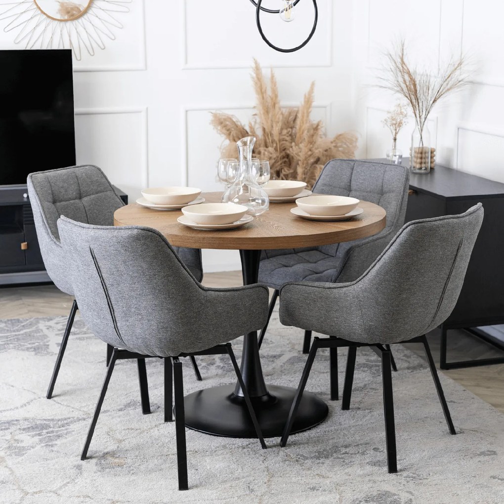 JAKS Otočná jedálenská stolička šedá látka Luna 2