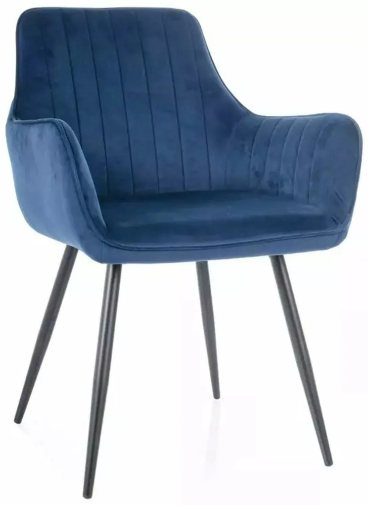 Stolička Apple Velvet tmavomodrá