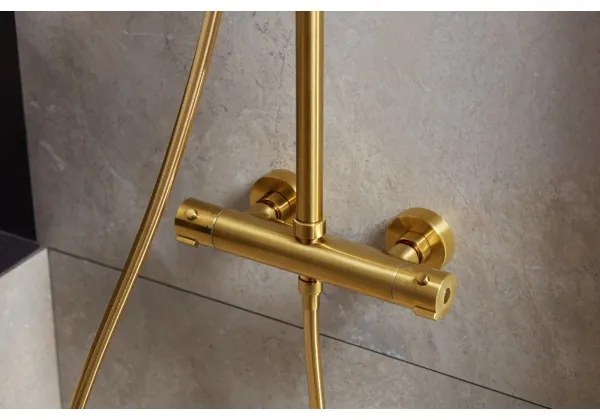 KFA Armatura 5736-920-31 - Sprchová sada s termostatickou batériou MOZA zlatá