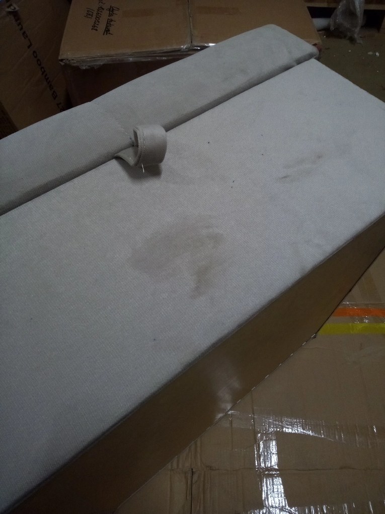 AKCE Krémový taburet ZENOVA s úložným priestorom 65x65 cm II. akosť