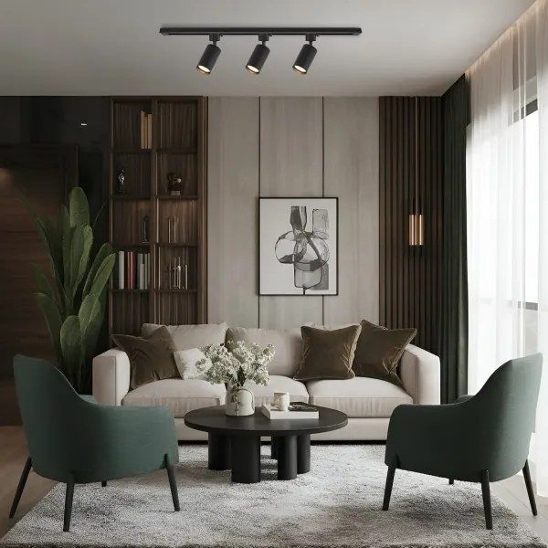 Bodové svietidlo v lištovom systéme TIGER 3xGU10/10W/230V čierna