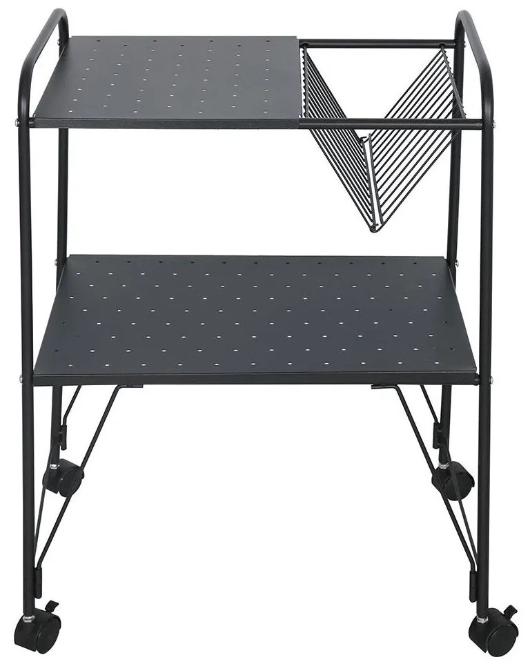 Tempo Kondela Príručný stolík pojazdný, viacúčelový, kov/plast, čierna, KORETE