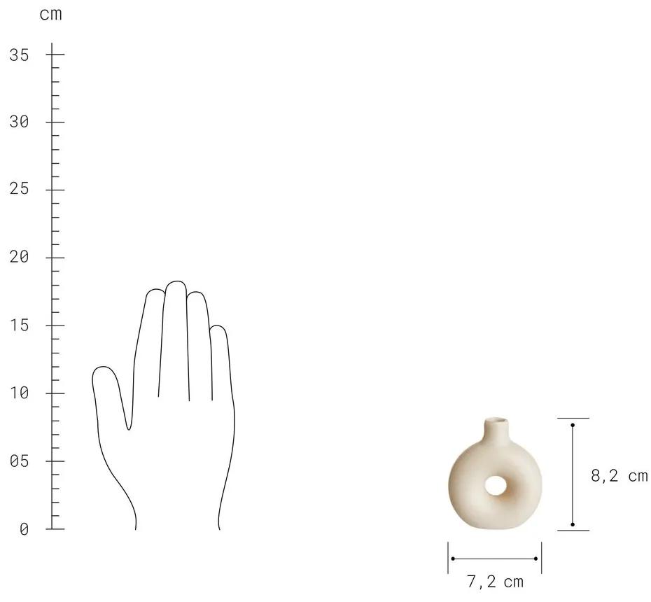 Butlers LOOPY Mini váza 8 cm - béžová