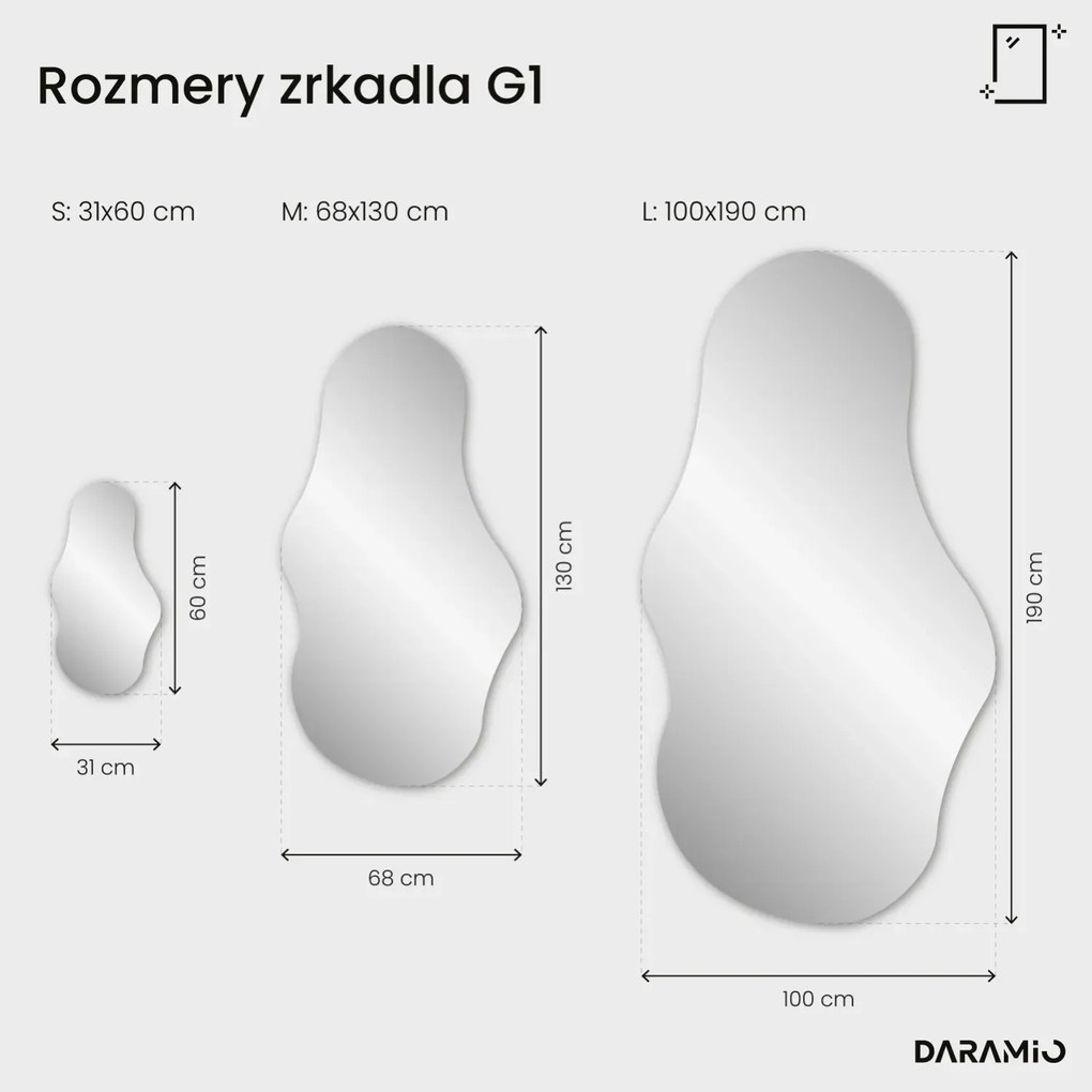 Atypické zrkadlo s LED osvetlením G1