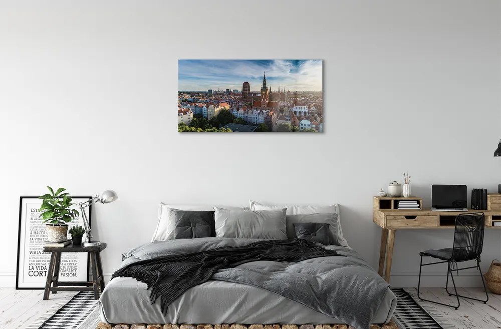 Obraz na akrylátovom skle Gdańsk panorama kostol 100x50 cm