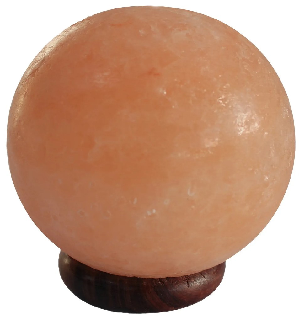 Himalájska soľná lampa s dreveným podstavcom -  Veľká Guľa