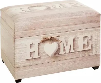 Truhla na sedenie s úložným priestorom Home, motív dreva%