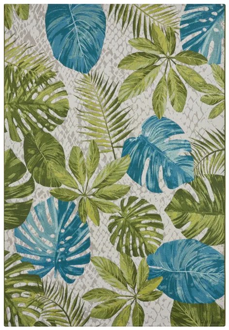 Koberec Flair Tropical Leaves tyrkysový / zelený