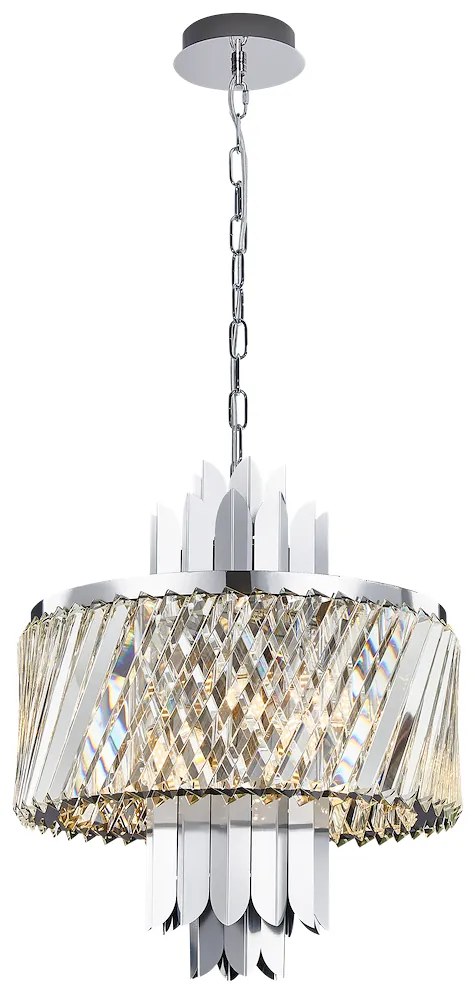 EUlight Luster Margot, 1x krištáľové/chrómové kovové tienidlo, (fi 43cm), ch