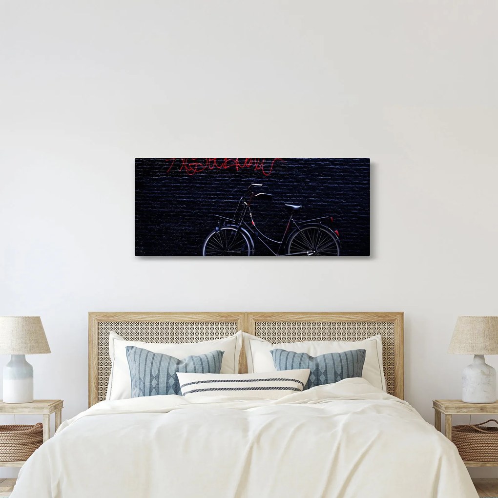 Obraz bicykla v Amsterdame (120x50 cm)