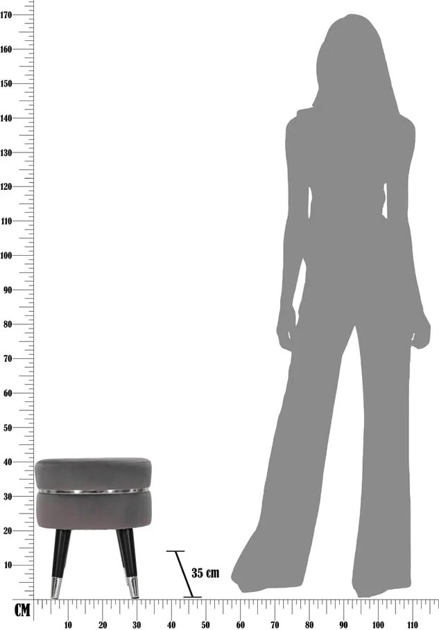 Sivá zamatová podnožka Paris – Mauro Ferretti