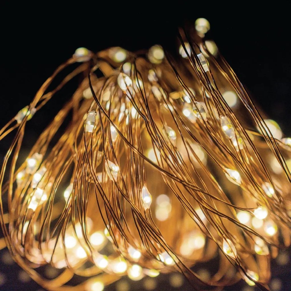Solárna LED svetelná reťaz Micro, 15m