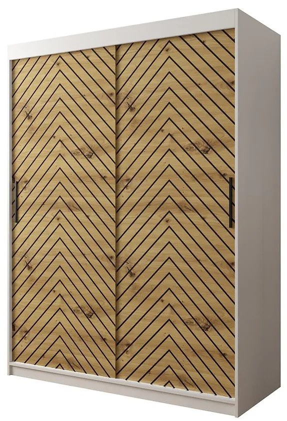 Skriňa Jodełka 1 150 biely/dub Artisan/čierna