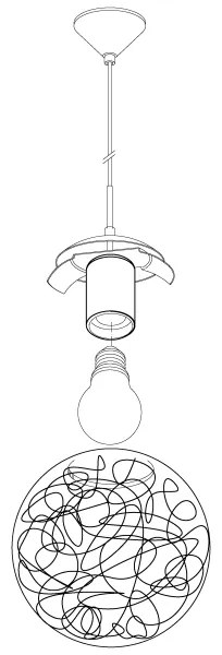Eglo 93073 - Závesné svietidlo na lanku LUBERIO 1xE27/60W/230V priemer 25 cm