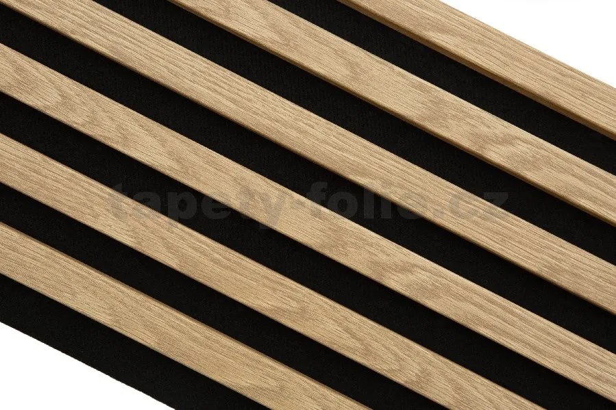 Akustické dekoračné panely dub svetlý 3D lamely na filcovom podklade 270 x 40 cm