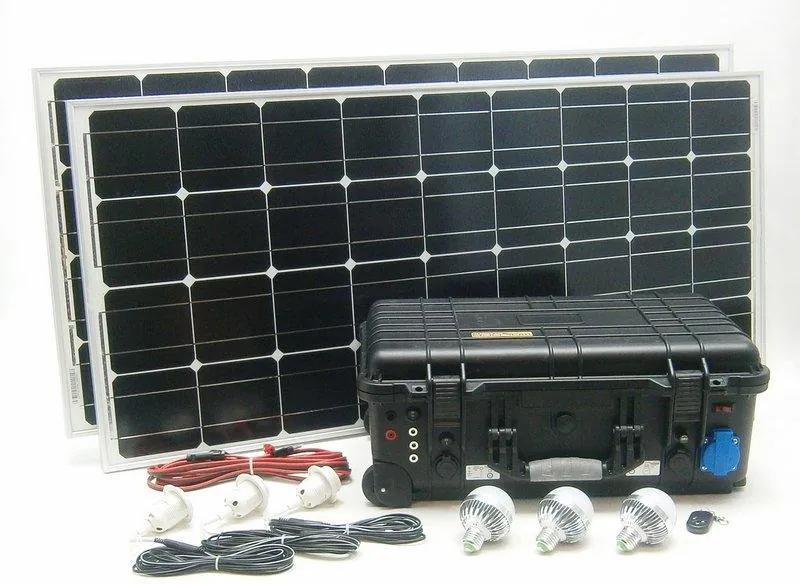 SOLAR Solárny monokryštalický systém SO210 200W 230V,12V s USB výstupom a LED osvetlením
