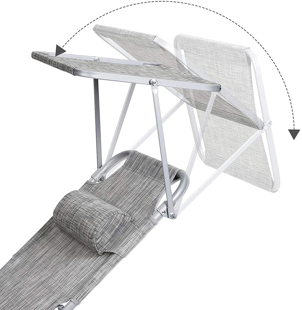 SONGMICS Záhradné ležadlo sivý melír 53 x 193 cm nosnosť 150kg