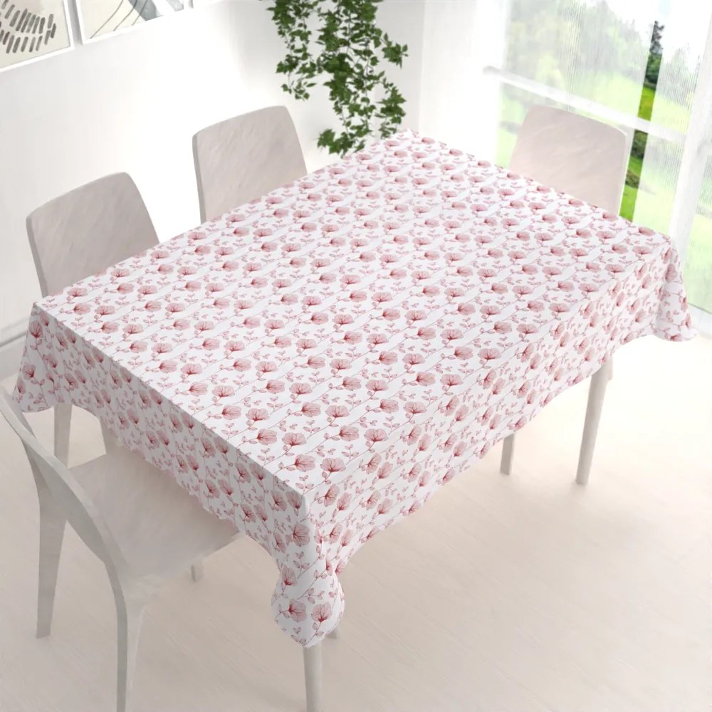 Biante Bavlnený obdĺžnikový obrus Sandra SA-253 Červené poľné kvety 130x200 cm